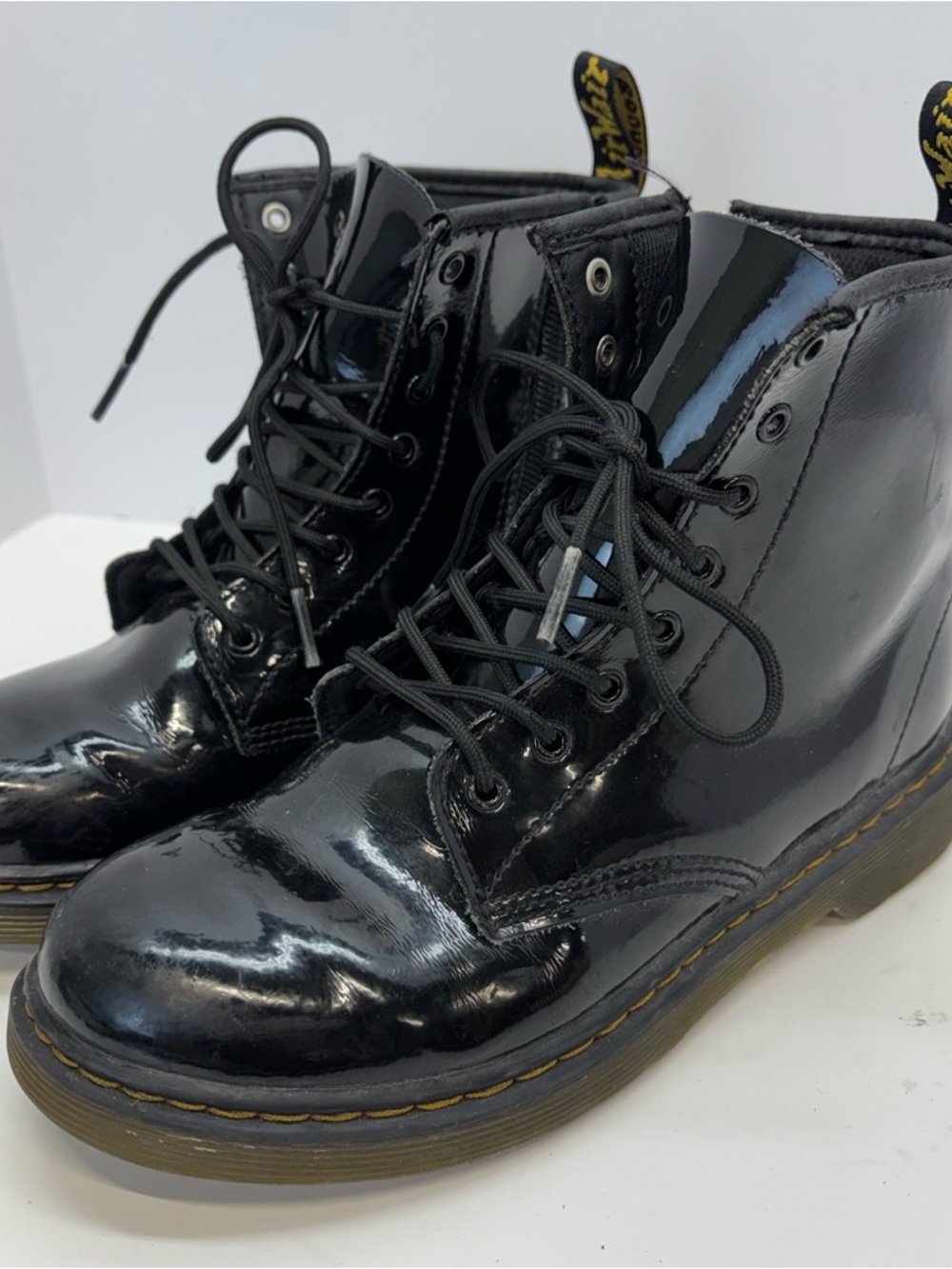 Dr. Martens Patent Leather Platform Combat Boots, Size 4M 5L  EU 36 Grunge Punk